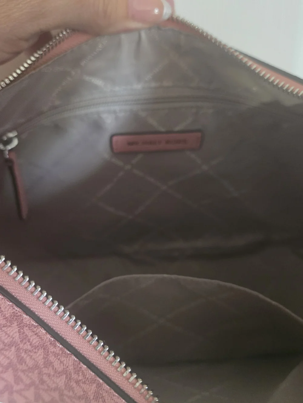 Michael Kors Pink Logo Crescent Shoulder Bag